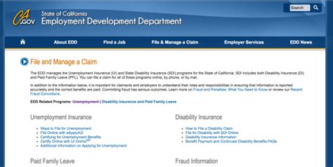 Californias Employment Development Department For Unemployment