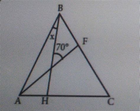 calcular el valor de x si BH es altura y AF es la bisectriz me podrían