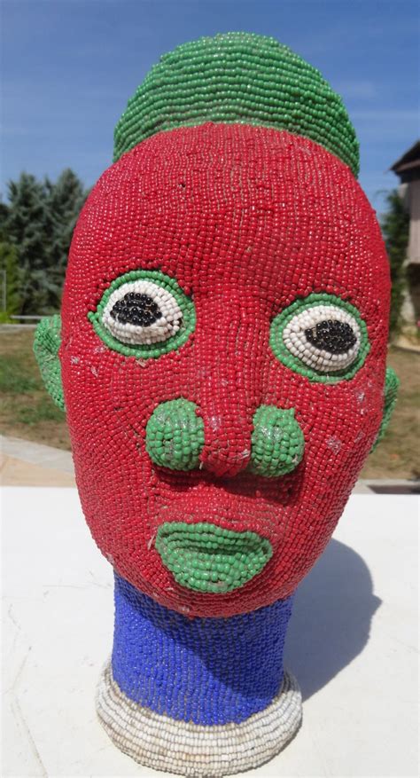 Bamileke Beaded Terracotta Head From Cameroon Etsy