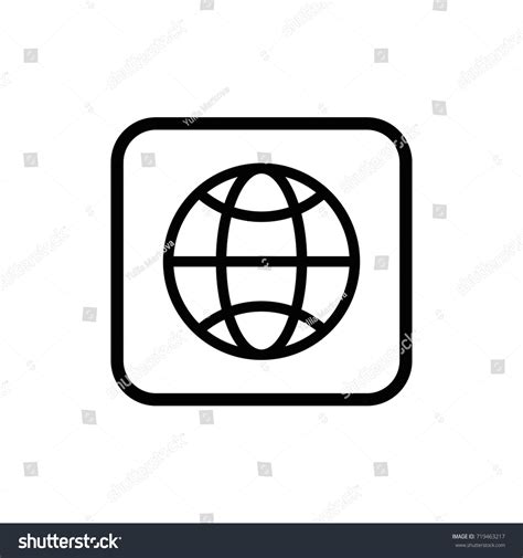 Simple Flat Globe Linear Pictogram Thin Shutterstock