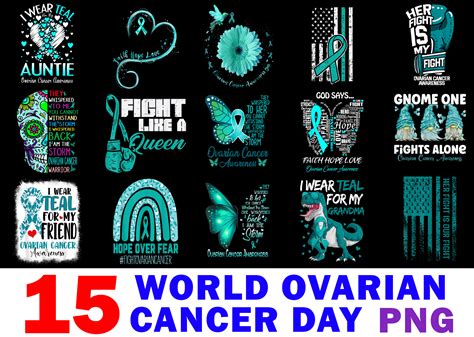 15 World Ovarian Cancer Day Shirt Designs Bundle For Commercial Use