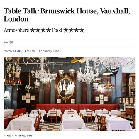 The Sunday Times: AA Gill 2016 - Brunswick House