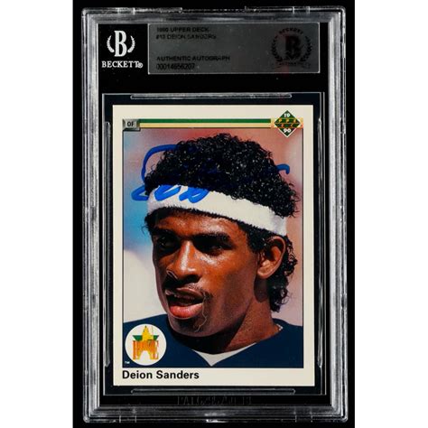 Deion Sanders Signed 1990 Upper Deck 13 Bgs Pristine Auction