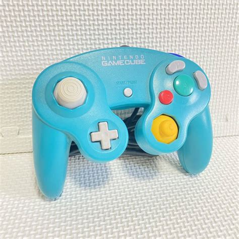 【やや傷や汚れあり】1円 任天堂 ゲームキューブ コントローラー エメラルドブルー Nintendo Gamecube ニンテンドー Dol