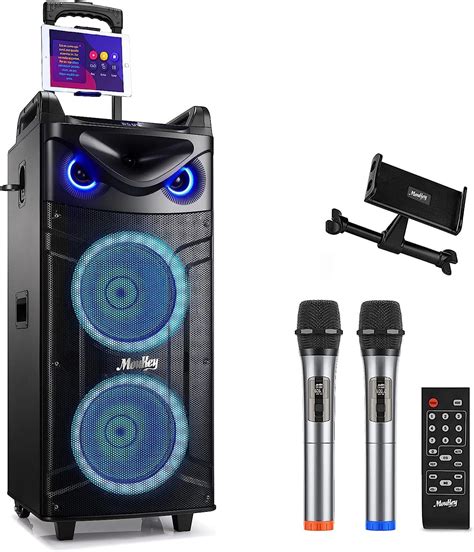 Moukey Adults Karaoke Speaker Singing Machine Two 10 Woofer PA System