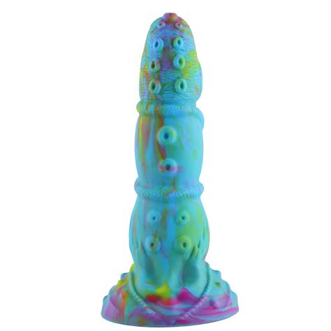 Fantasy Zuignap Dildo Blauw 22 Cm Octopussy Hismith