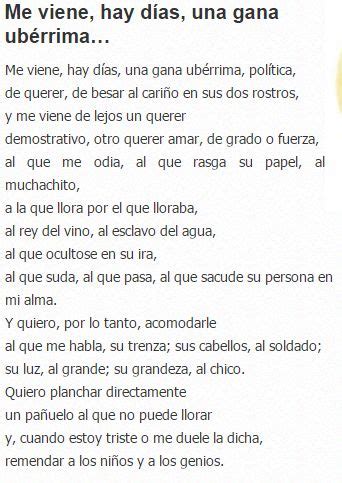 Me viene hay días una gana ubérrima Cesar Vallejo Perú