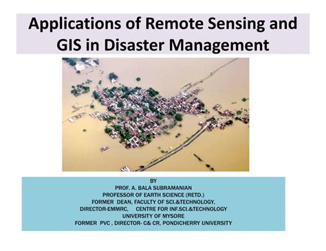 Pdf Applications Of Remote Sensing And Gis In Disaster Management