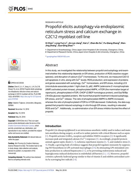 (PDF) Propofol elicits autophagy via endoplasmic reticulum stress and calcium exchange in C2C12 ...