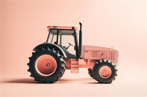 Premium Photo A Pink Tractor With The Word Tractor On It