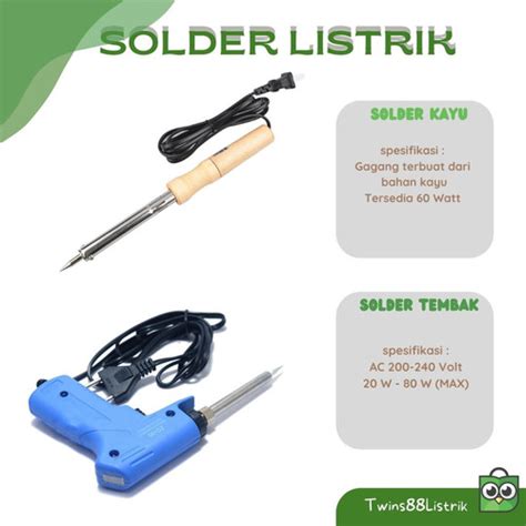 Jual Solder Listrik Watt Gagang Kayu Solder Listrik Tembak