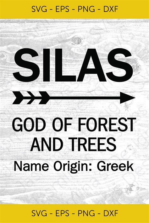 Silas Name Meaning Digital Download Image Cut File For Iron Ons