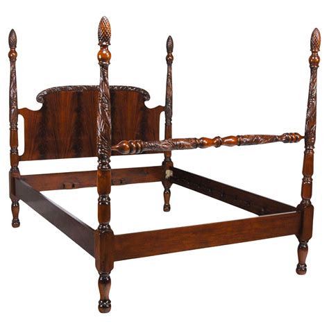 American Federal Style Mahogany King Size Four Poster Bed At Stdibs