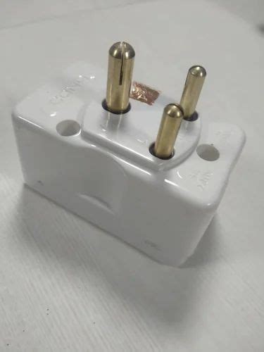 White Plastic Cona Electronic Pin Plug Top For Electrical Fitting At