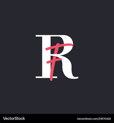 Letter Rf Logo Perfectly Blended Initials Vector Image