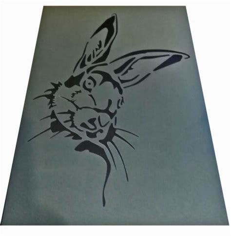 Shabby Chic Plastic Stencil Hare Face Rabbit A4 297x210mm Wall