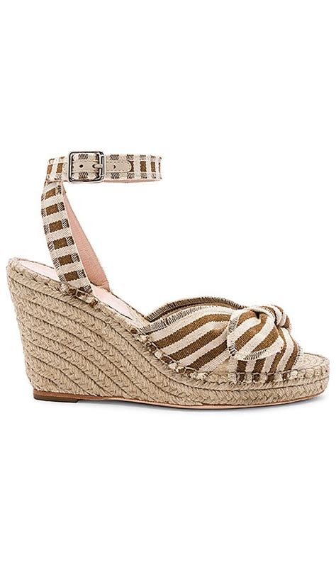 Loeffler Randall Bow Wedge Espadrille In Amber And Natural Revolve