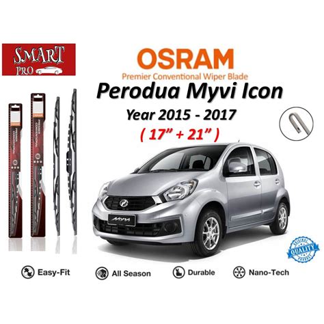 Osram Premier Conventional Wiper Blade U Hook For Perodua Myvi Icon