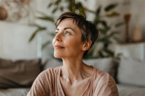 Premium Photo Mature Woman Practicing Yoga And Meditation Indoor