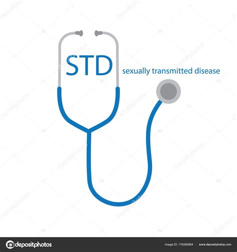 Std Sexually Transmitted Diseases Text And Stethoscope Icon Vector Illustration Stock Vector