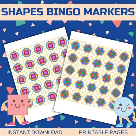 Shapes Bingo Cards Fun Activity for Toddlers and Kids Homeschool ...