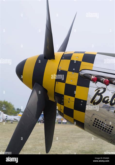 A North American P-51 Mustang on display at the EAA Airventure airshow ...