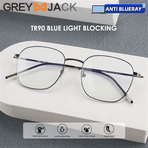 Jual Grey Jack Kacamata Antiradiasi Blueray Gadget Bahan Metal Ringan