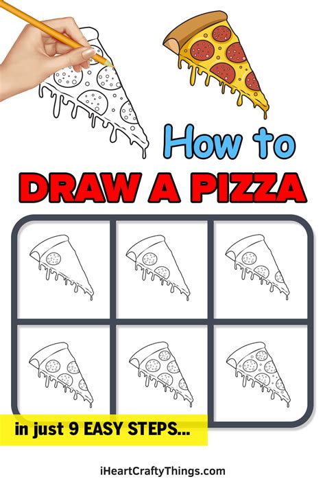 Pizza Drawing — How To Draw A Pizza Step By Step