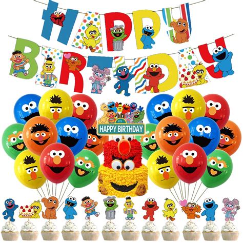 Buy Hilloly Sesame Street Birthday Party Supplies Pcs Sesame Street