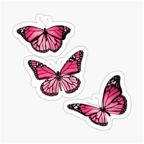 Pink Butterflies Stickers Redbubble