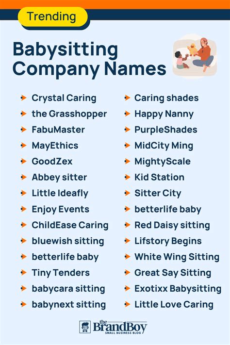 Babysitting Company Names Ideas And Suggestions Thebrandboy