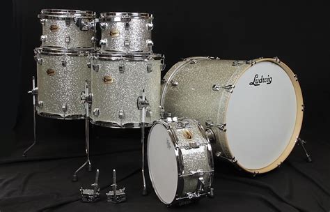 Ludwig Centennial Maple 22 6 Piece Drum Kit Silver Sparkle Reverb