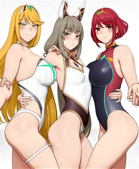 Hentai Nintendo Girls Alluring Bare Legs Big Breasts Bikini Blonde