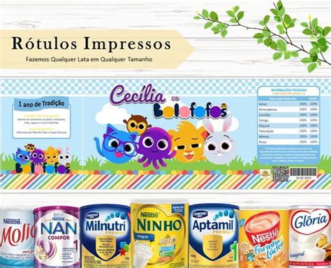 Rótulo Lata de Leite Bolofofos Elo7 Produtos Especiais Latas