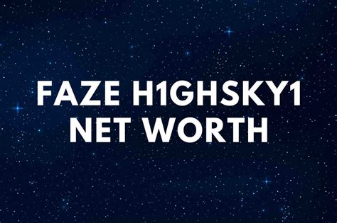 h1ghsky1 net worth