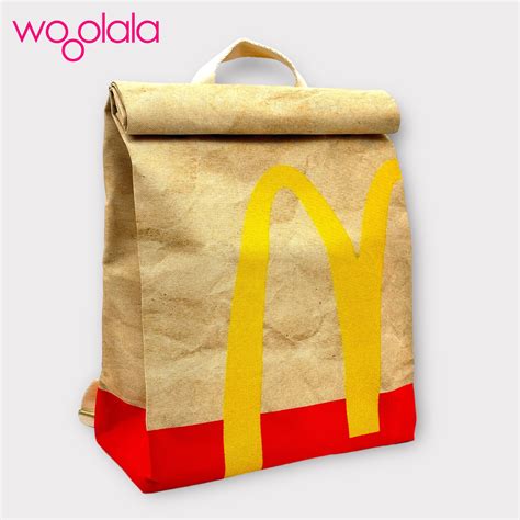 Quirky Mcdonald S Mcd Fast Food Red Strip Backpack And Sling Crossbody