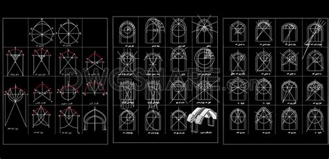 architectural arch styles  cad drawings