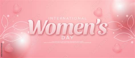 Realistic Banner Womens Day Symbol Concept Vector Illustration Stock