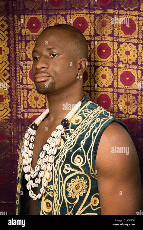 Side View Portrait Of African American Mid Adult Man Wearing