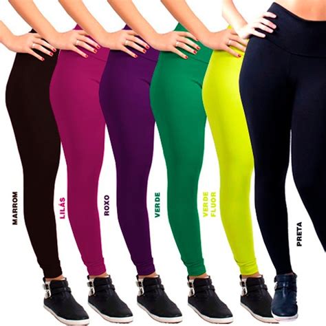 Kit 4 Legging Calça Feminina Lisa Academia Top Atacado R 114 90 em