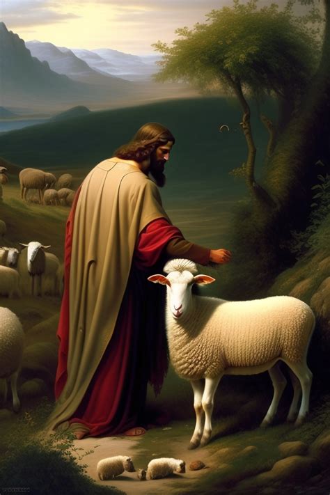 Lexica Jesus Christ The Good Shepherd Found A Lost Sheep In A Thorn