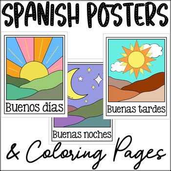 Spanish Posters Buenos Días Buenas Tardes Buenas Noches by Souter Space