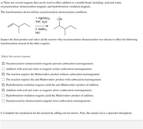 Solved a) There are several reagents that can be used to | Chegg.com