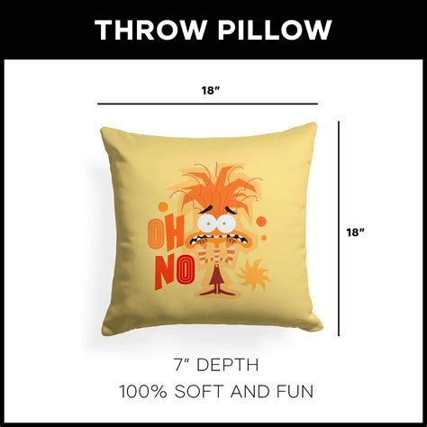 Disney Inside Out 2 Oh No Oh No Throw Pillow 18x18 Inches