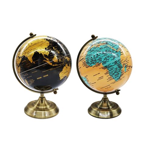 geographical globe world map  degree rotating globe metal base