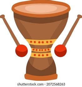 African Musical Instrument Djembe Drum Vector Stock Vector Royalty