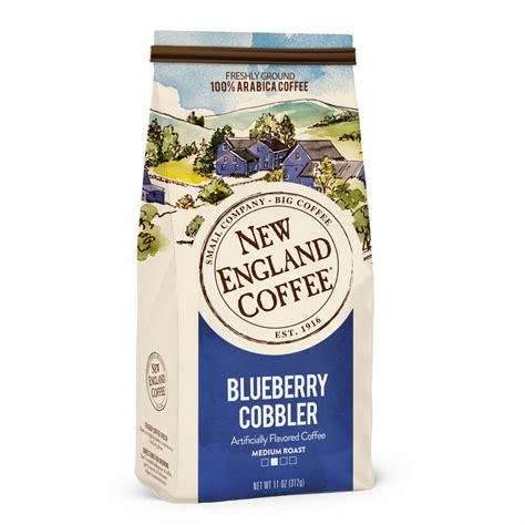 New England Coffee Blueberry Cobbler Ground 11 Oz Reily Products