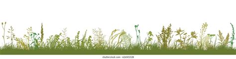 Background Grass Natural Silhouette Vector Stock Vector (Royalty Free ...