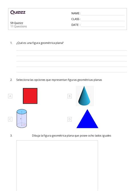 Formas Planas Imprimível 8ª Série Planilhas Quizizz