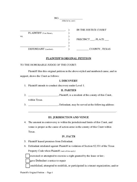 Fillable Online Lawsuit Petition For Retaliation You Can Use This Form